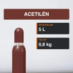 Acetilén gázpalack 0,8 kg közeli termékfotó