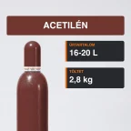 Acetilén gázpalack 2,8 kg közeli termékfotó