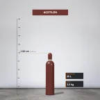 Acetilén gázpalack 3,5 kg méretarányos termékfotó