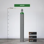 Argon gázpalack 6,4 m³ méretarányos termékfotó