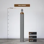 Ballongáz gázpalack 5,6 m³ méretarányos termékfotó