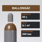 Ballongáz gázpalack 9,1 m³ közeli termékfotó