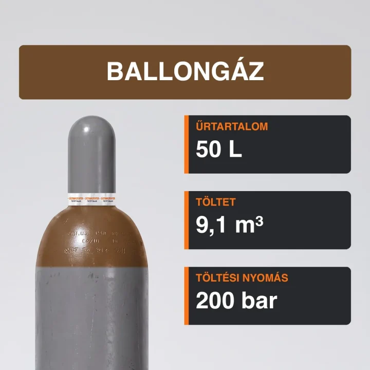 Ballongáz gázpalack 9,1 m³ közeli termékfotó
