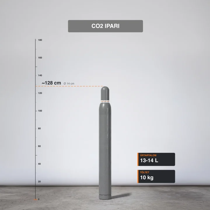 Co2 Ipari gázpalack 10 kg méretarányos termékfotó