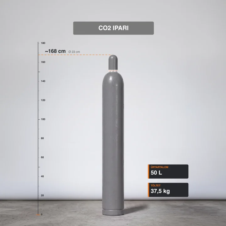 Co2 Ipari gázpalack 37,5 kg méretarányos termékfotó