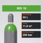 Mix 18 gázpalack 11,8 m³ közeli termékfotó