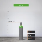 Mix 18 gázpalack 4,7 m³ méretarányos termékfotó