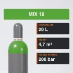 Mix 18 gázpalack 4,7 m³ közeli termékfotó