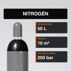 Nitrogén gázpalack 10 m³ közeli termékfotó