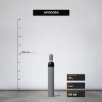Nitrogén gázpalack 2 m³ méretarányos termékfotó