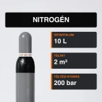 Nitrogén gázpalack 2 m³ közeli termékfotó