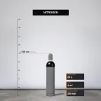 Nitrogén gázpalack 4 m³ méretarányos termékfotó