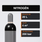 Nitrogén gázpalack 4 m³ közeli termékfotó
