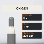 Oxigén gázpalack 1 m³ közeli termékfotó