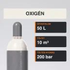 Oxigén gázpalack 10 m³ közeli termékfotó