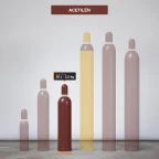 Acetilén gázpalack-család, kiemelve a 3,5 kg kiszerelés