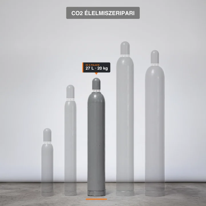 Co2 Élelmiszeripari gázpalack-család, kiemelve a 20 kg kiszerelés Co2 Élelmiszeripari gázpalack-család, kiemelve a 20 kg kiszerelés